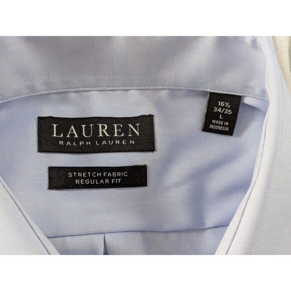 Lauren Ralph Lauren Black Label Shirt Mens L Blue Regular Fit Stretch NWOT - Picture 6 of 9